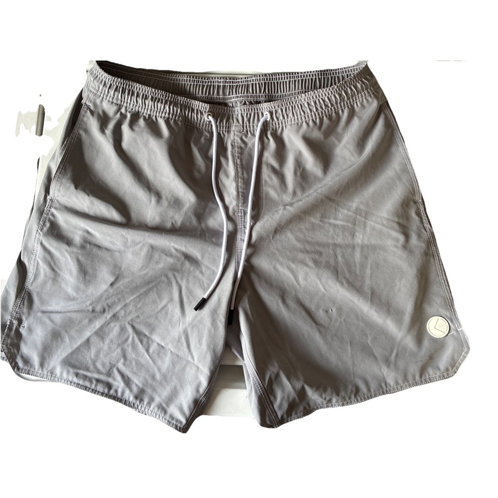 Ethika- Men's Board Shorts Gray Swim Beach Trunks Draw String Sz Large